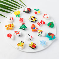 20Pcs Christmas Shoe Charms for Clog Decorations Wristband Bracelet, Snowman Santa Claus Elk Xmas Tree Snowflakes Charms for Kids Teens Christmas Birthday Gift New Year Party Favor