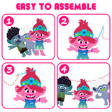 ANGOLIO 48Pack Trolls Party Themed DIY Art Craft Home Decor Cardboard Birthday Party Favor Decorations Party Games Baby Shower Photo Booth Props Party Supplies for Kids Adults