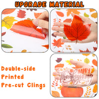 ANGOLIO 201Pcs Thanksgiving Window Clings, 10 Sheets Fall Maple Decals Stickers Thanksgiving Window Clings Harvest Autumn Leaves Party Decor Supplies for School Home Office Decorations