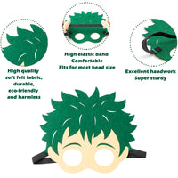 ANGOLIO 12Pcs My Hero Academia Felt Masks Themed Costumes Masks Party Supplies Birthday Favors Dress Up Masks Photo Booth Prop Cartoon Character Cosplay Pretend Play Accessories Gift for Kids