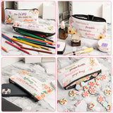 8 Pieces Inspirational Quote Bible Verse Pencil Pouch, Christian Floral Bible Pencil Case Gift Canvas Cosmetic Bags with Zipper, Student Study Journaling Supplies School Office Stationery Bags