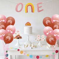 Boho Rainbow Birthday Party Decorations,1st Birthday Party Supplies All-in-One Pack Include Boho Banner Boho Rainbow Balloon,Cake Topper,Rainbow Cupe Cake,Birthday For Boho Rainbow Neutral Baby Shower Birthday Party Supplies