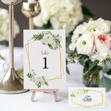 75PCS Greenery Eucalyptus Design Table Numbers 1-25, 50 Place Cards, For Weddings, Receptions, Baby Showers, Special Occasions, Events and so on