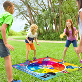 ANGOLIO Lawn Dart Toss Game Troll Darts Games with 4 Bean Bags Fun Throwing Game Troll Backdrop Kit Summer Party Supplies Great Themed Acticities Carnival Garden Floor Group Sports for Kids Adults