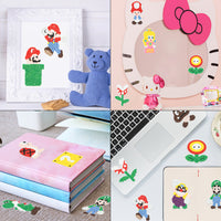 ANGOLIO 5D DIY Diamond Painting Kits 12PCS Mario Themed Stick Full Drill Diamonds Paintings by Number Shine Sparkle Mosaic Stickers DIY Handmade Art Craft Rhinestone Role Stikcers for Kids