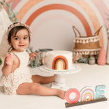 Bohemian Rainbow ONE Letter Sign Wooden Centerpiece, Rainbow First Birthday Baby Shower Party Table Deciration, Baby Girls One Year Old Birthday Party Decoration Ornament Photo Props