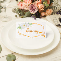 55Pcs Meal Choice Sticker With Wedding Place Card Party Supplies For Romantic Wedding Scenes,Seating Place Cards Decor For Wedding, Banquet, Dinner Parties(Gold, Beef, Carrots, Grilled Chicken, Fish)