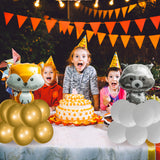 54Pcs Woodland Animal Pattern Balloon Decorations Hedgehog Squirrel Fox Raccoon and Bear Woodland Animal Print Balloon Woodland Theme Birthday Party Supplies Family Photo Booth Courtyard Decoration