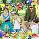 ANGOLIO 36pcs Sesame Birthday Banner, Sesame Paper Pennant Garlands, Elmo Cookie Monster Triangle Flags Bunting for Sesame Themed Party Decoration, Baby Shower, Birthday Party Supplies for Kids