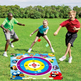 ANGOLIO Lawn Darts Game Sesame Themed Party Supplies Indoor Outdoor Lawn Dart Cookie Monster Toss Games Funny Group Yard Elmo Target Toys Garden Floor Activities Family Sports for Kids Adults